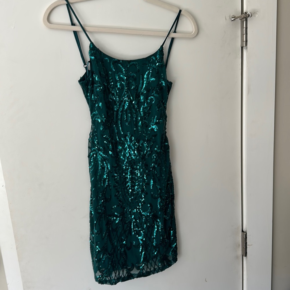 Green Mini Dress Backless
